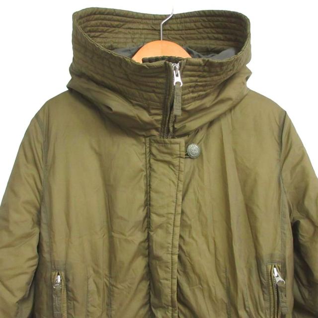 【中古】シーピーカンパニー C.P.COMPANY 希少 00s フーデッド ダウンコート メタルボタン ロング 42 カーキ