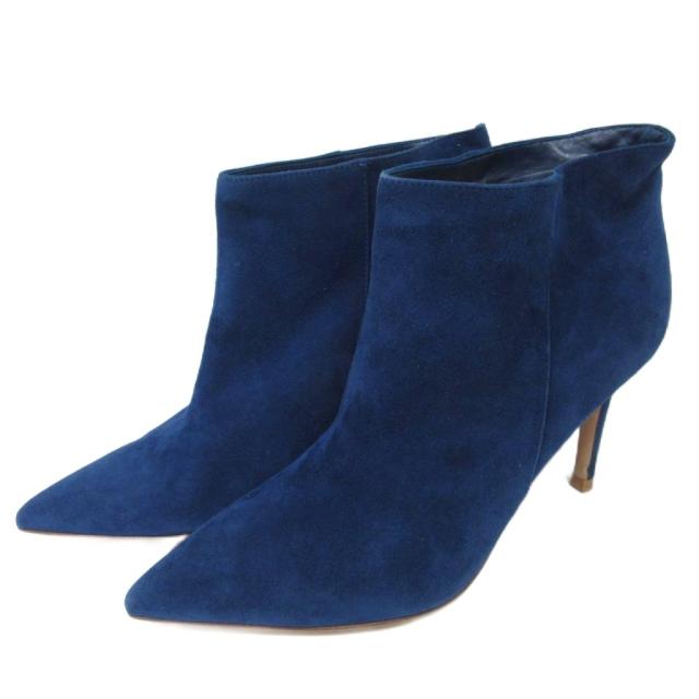 【中古】未使用品 ジャンヴィトロッシ 新ロゴ スエード ショートブーツ ドゥーズィーエムクラス取扱 36.5 青 ■MNK3