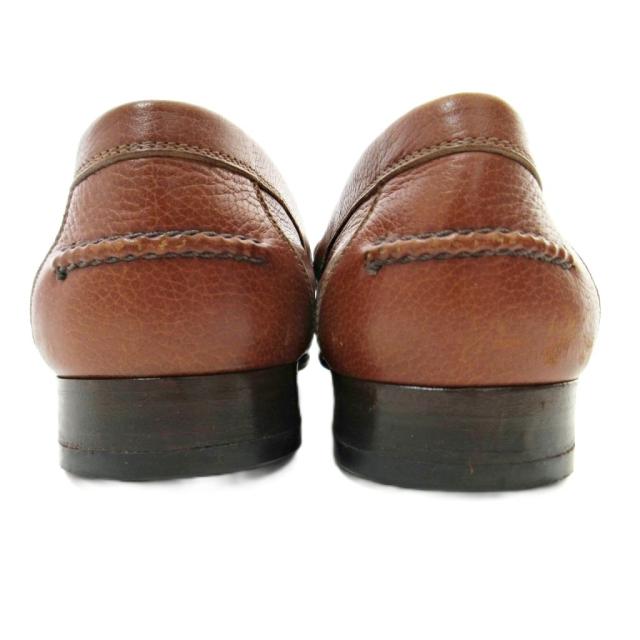 【中古】エルメス HERMES Hロゴ ローファー オールレザー 36.5 23.5cm ブラウン 茶 1205 ■MNK3