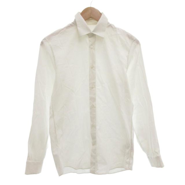 【中古】ジルサンダー JIL SANDER ストレッチ コットンドレスシャツ ブラウス 38 長袖 無地 白 ホワイト /AE IBO86