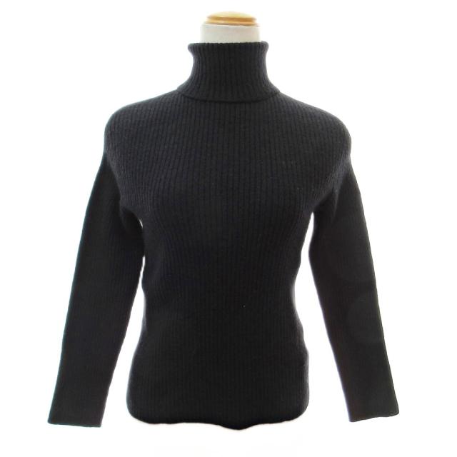【中古】ヨウジヤマモト YOHJI YAMAMOTO FEMME タートルネック ニット セーター 長袖 ウール 2 黒 ブラック