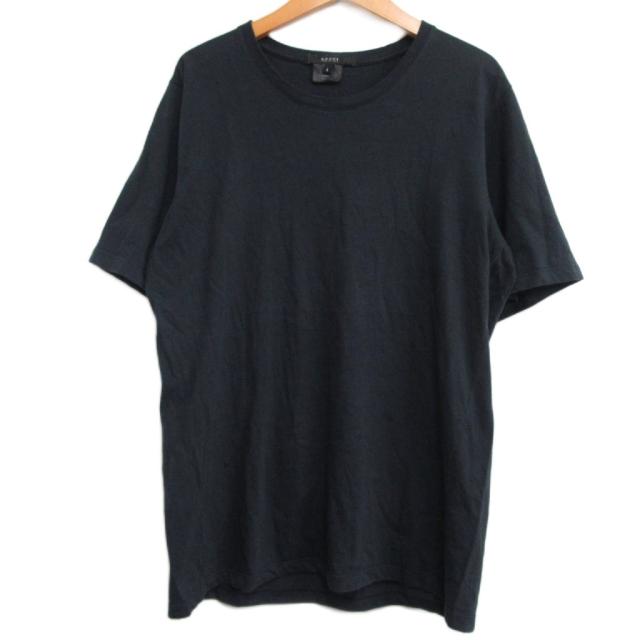 【中古】グッチ GUCCI by TOM FORD トムフォード期 ロゴ刺繍 クルーネックTシャツ 半袖 ダークネイビー 紺 L ☆AA