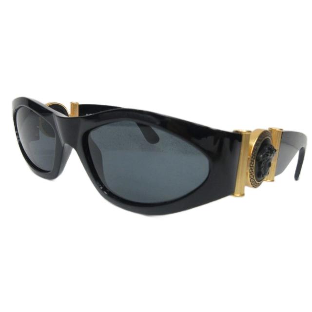 【中古】ジャンニヴェルサーチ ヴェルサーチェ メデューサ サングラス アイウェア 618/B 黒 ブラック IBO86