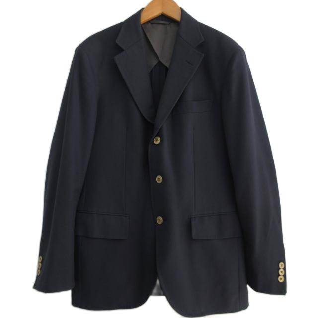 【中古】トゥモローランド ピルグリム 現行 ドーメル地 ウール ブレザー ジャケット 紺ブレ 金ボタン ネイビー 44