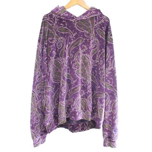 【中古】ニードルス ニードルズ 美品 23AW Paisley Velour Jq. クラシックフーディ パーカー ペイズリー柄 ベロア L
