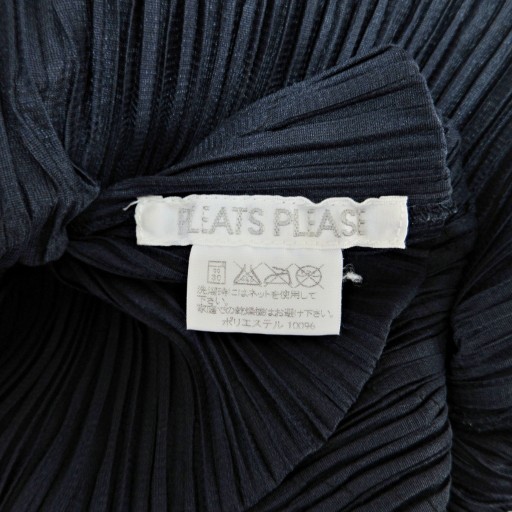 【中古】プリーツプリーズ PLEATS PLEASE イッセイミヤケ テープデザイン プリーツ シャツ 長袖 3 紺 ネイビー_8