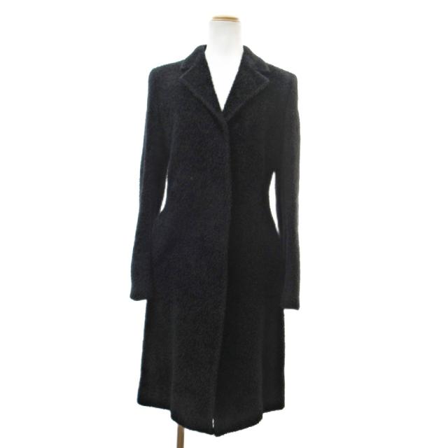 【中古】マックスマーラ MAX MARA アルパカ ウール チェスターコート ロング 36 黒 ブラック 1230 ■MNK4 レディース
