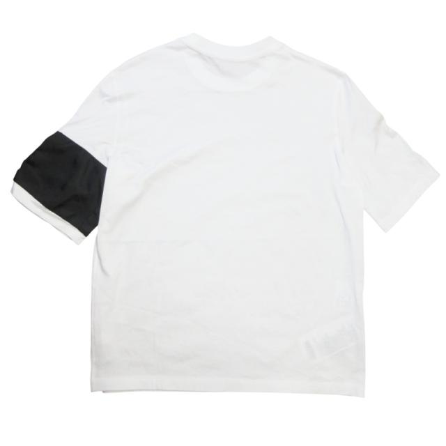 【中古】プラダ PRADA 極美品 トライアングルロゴ ポーチ付き 切替 Tシャツ 半袖 プレート XS 白 ホワイト ■MNK4_1