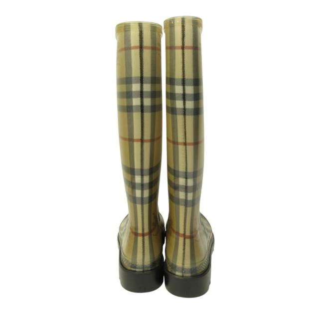 【中古】バーバリー BURBERRY レインブーツ ロング シューズ 長靴 ノバチェック 37 24.0cm ベージュ 0122 ■MNK4_2