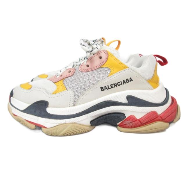 【中古】バレンシアガ BALENCIAGA トリプルS Triple S トリエス ダッドスニーカー シューズ メッシュ レザー 39
