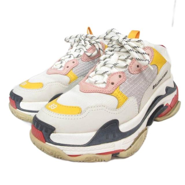 【中古】バレンシアガ BALENCIAGA トリプルS Triple S トリエス ダッドスニーカー シューズ メッシュ レザー 39