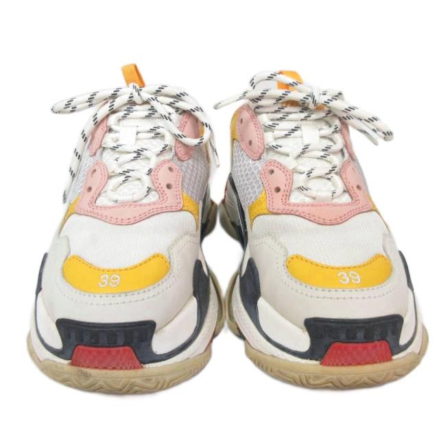 【中古】バレンシアガ BALENCIAGA トリプルS Triple S トリエス ダッドスニーカー シューズ メッシュ レザー 39