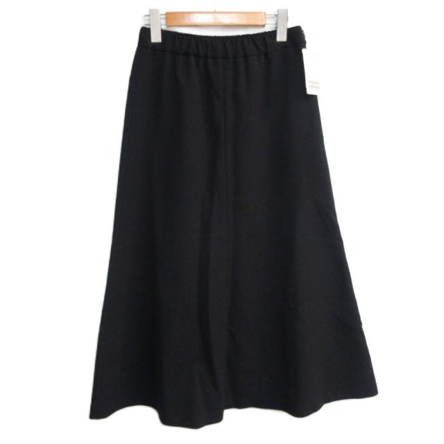 【中古】未使用品 ミューズ ドゥーズィエム クラス タグ付 23AW ヒラニジュウオリ フレアスカート 黒 ブラック 36