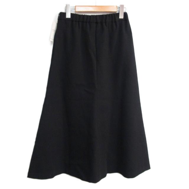 【中古】未使用品 ミューズ ドゥーズィエム クラス タグ付 23AW ヒラニジュウオリ フレアスカート 黒 ブラック 36_1