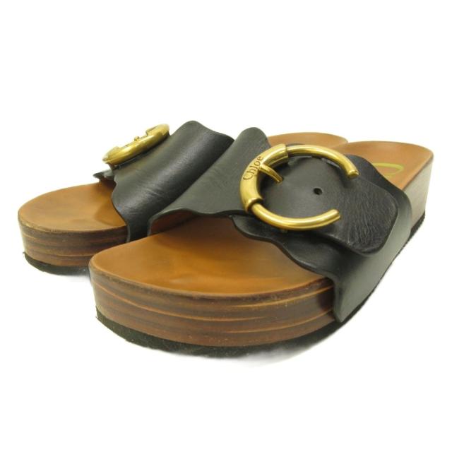 Chloé クロエ ingridフッドベッドミュールサンダル 中古】クロエ CHLOE ingrid フッドベッド ミュール フラット サンダル