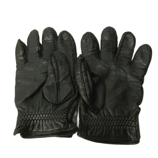 【中古】プラダ PRADA 美品 手袋 グローブ レザー 黒 ブラック 0223 ■IBO90 メンズ