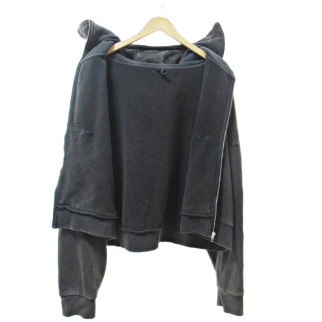 【中古】エンタイアスタジオ entire studio ES2106 FULLZIP フルジップ パーカー スウェット ウォッシュドブラック M_2