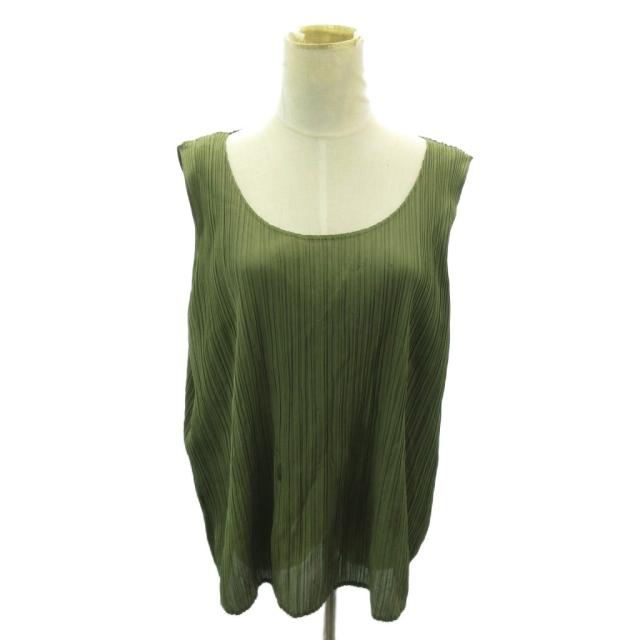 中古】イッセイミヤケ ISSEY MIYAKE プリーツ ノースリーブカットソー
