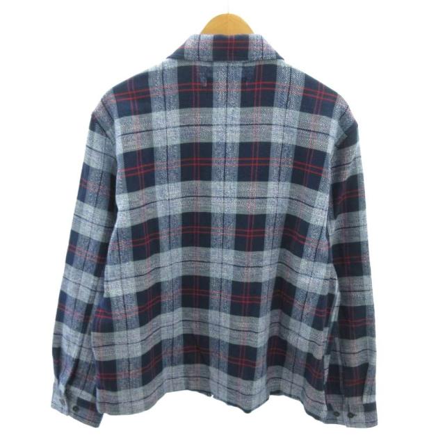 【中古】アウェイクニューヨーク Awake NY 美品 Flannel Zip Shirt フランネル ジップシャツ M 青 ブルー_1