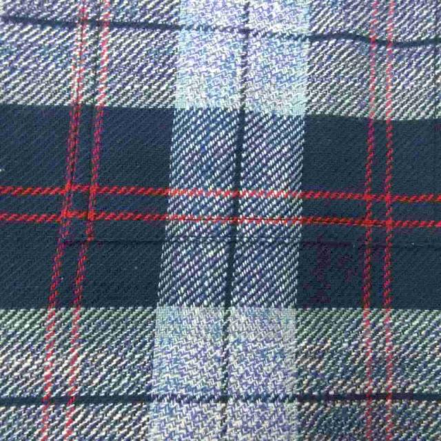 【中古】アウェイクニューヨーク Awake NY 美品 Flannel Zip Shirt フランネル ジップシャツ M 青 ブルー_4