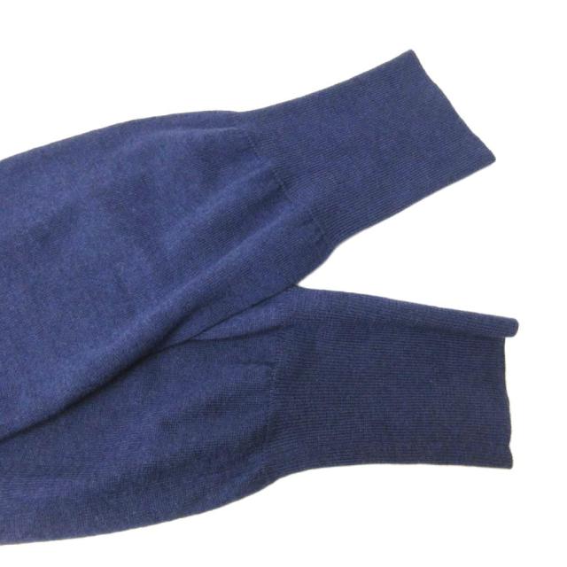 【中古】ブラミンク BLAMINK タートルネックニット セーター カシミヤ コットン 18G 長袖 36 ネイビー IBO92_3