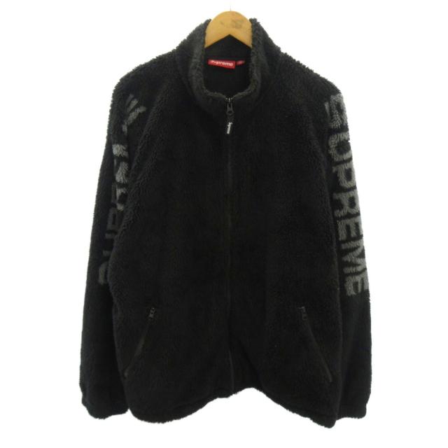 【中古】シュプリーム SUPREME 25SS Shoulder Logo Fleece jacket フリースジャケット ブルゾン ロゴ XL 黒