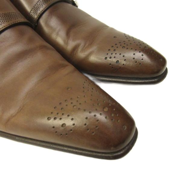 【中古】サントーニ SANTONI ダブルモンク ビジネスシューズ レザー 5.5 24.5cm 茶 ブラウン 0320 ■MNK6 メンズ_2
