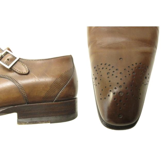 【中古】サントーニ SANTONI ダブルモンク ビジネスシューズ レザー 5.5 24.5cm 茶 ブラウン 0320 ■MNK6 メンズ_8