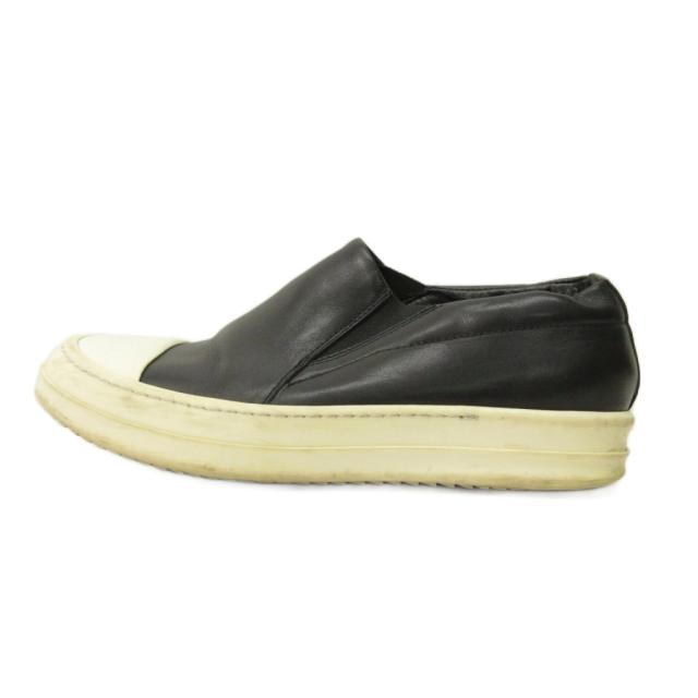 【中古】リックオウエンス Rick Owens BOAT スリッポン スニーカー シューズ レザー 37 24.0cm 黒 ブラック 0319_1