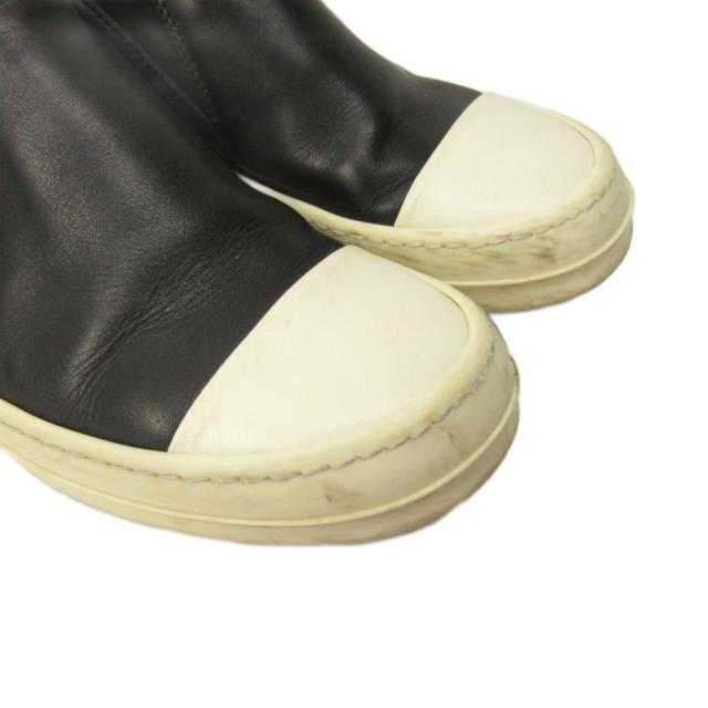 【中古】リックオウエンス Rick Owens BOAT スリッポン スニーカー シューズ レザー 37 24.0cm 黒 ブラック 0319_2