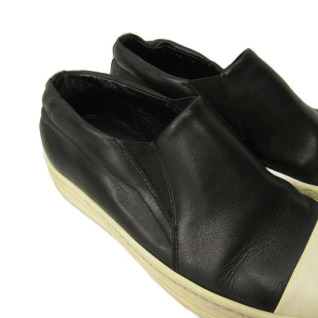 【中古】リックオウエンス Rick Owens BOAT スリッポン スニーカー シューズ レザー 37 24.0cm 黒 ブラック 0319_3