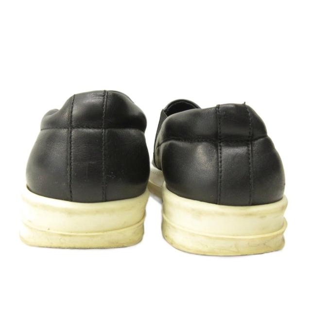 【中古】リックオウエンス Rick Owens BOAT スリッポン スニーカー シューズ レザー 37 24.0cm 黒 ブラック 0319_4