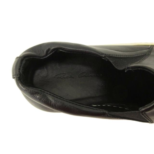【中古】リックオウエンス Rick Owens BOAT スリッポン スニーカー シューズ レザー 37 24.0cm 黒 ブラック 0319_7