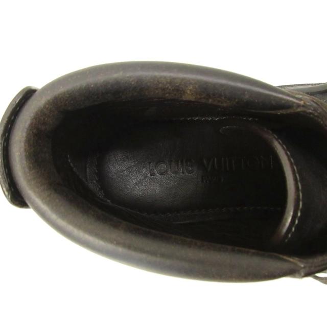 【中古】ルイヴィトン LOUIS VUITTON 美品 ダミエ チャッカブーツ クレープソール レザー 24.0cm 黒 ブラック