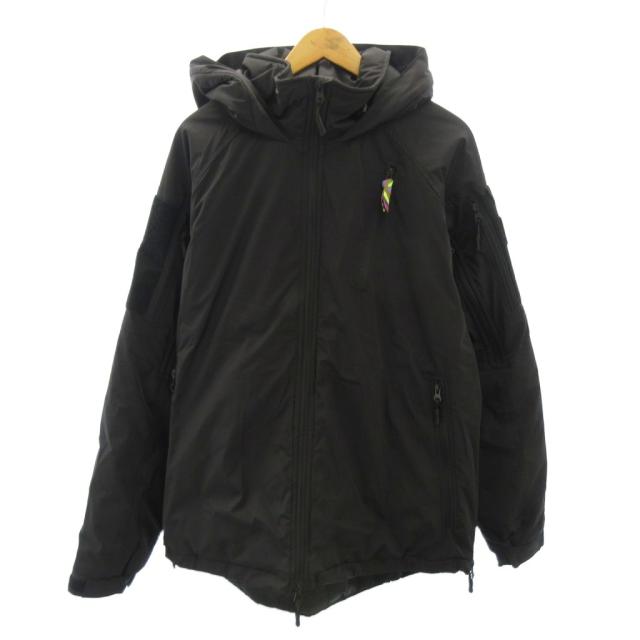 【中古】アブガルシア × イズネス 中綿ジャケット フード ロゴ パッチ XL 黒 ブラック 0319 メンズ
