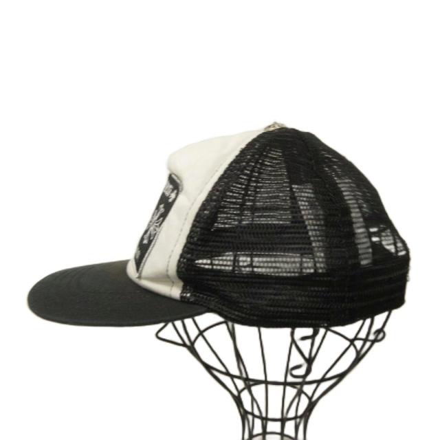 【中古】クロムハーツ CHROME HEARTS トラッカーキャップ メッシュ ロゴ 黒 ブラック 白 ホワイト IBO92 メンズ_1