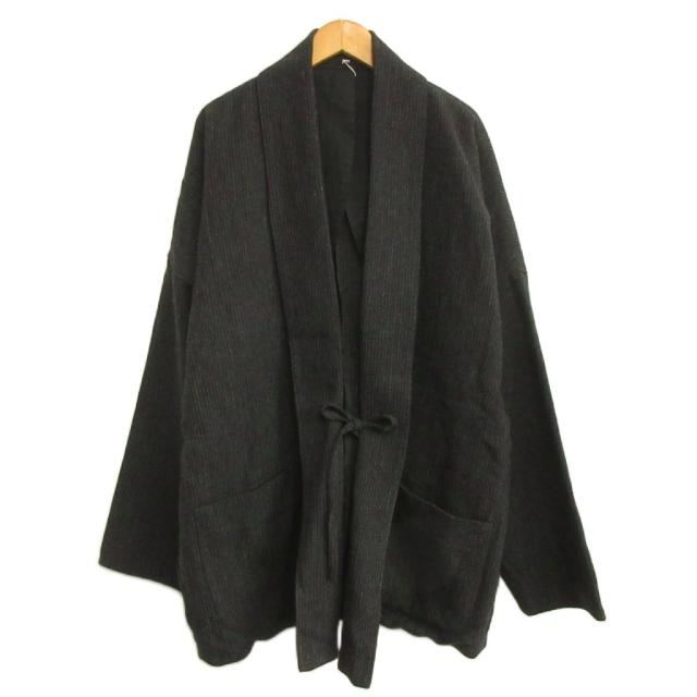 【中古】未当てはめる品 OLDJOE 下げ札付き添い人 24AW ORIENTAL HOUSE GAWN 化粧着 ジレー PATTERN STRIPE 40 まっ黒い薄墨色