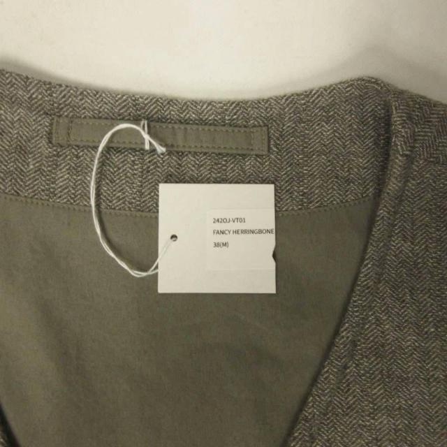【中古】未使用品 OLDJOE タグ付き 24AW SLIT-SIDE GENTS VEST ベスト ジレ FANCY HERRINGBONE Vネック 38 グレー_5