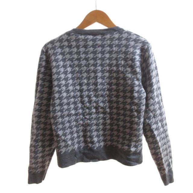 【中古】ディオール Dior カーディガン ウール クルーネック ロゴ 千鳥格子 12 グレー キッズ_1
