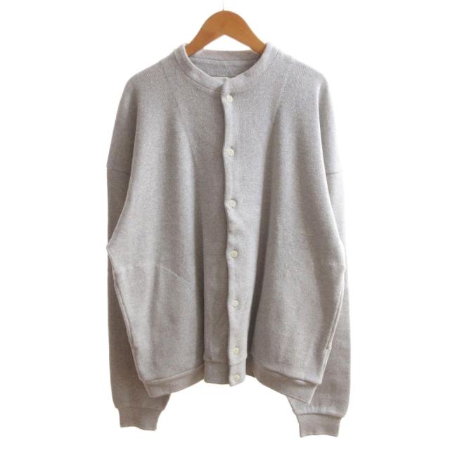【中古】タグ付き 25SS NEP RIBED BAND COLLAR CARDY カーディガン JASPE GREY 38 M /HW■BL4