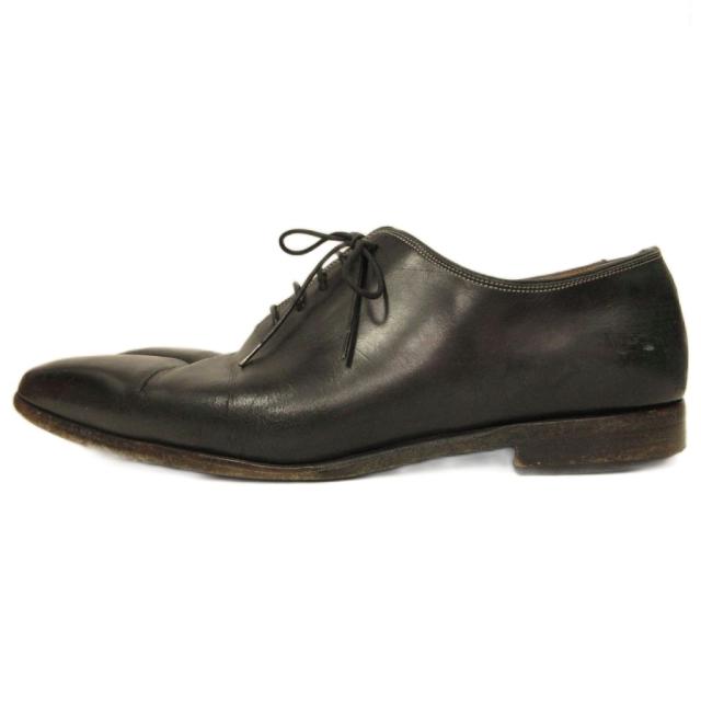 【中古】サントーニ SANTONI ビジネスシューズ 内羽根 プレーントゥ UK7 黒 ブラック 7857 IBO92 メンズ_1