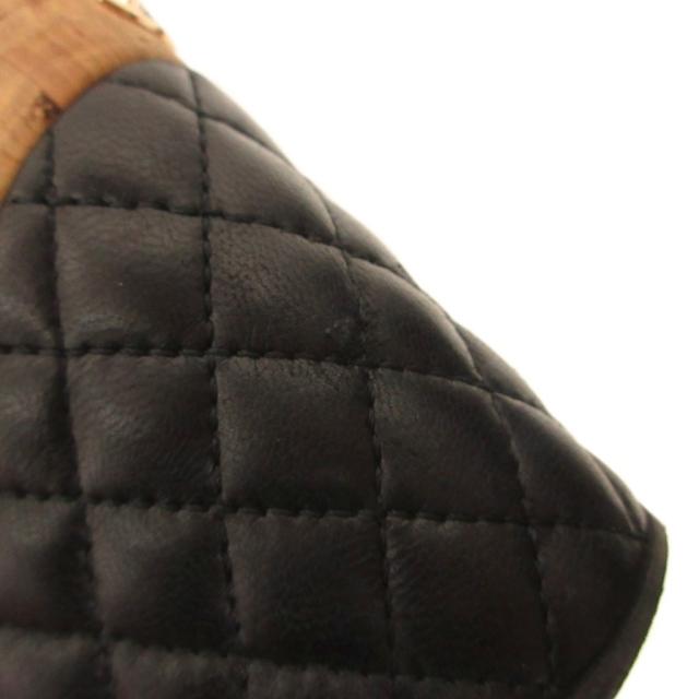 【中古】シャネル CHANEL マトラッセ プラットフォーム ウェッジソール サンダル ココマーク 35C 黒 ブラック IBO94_7