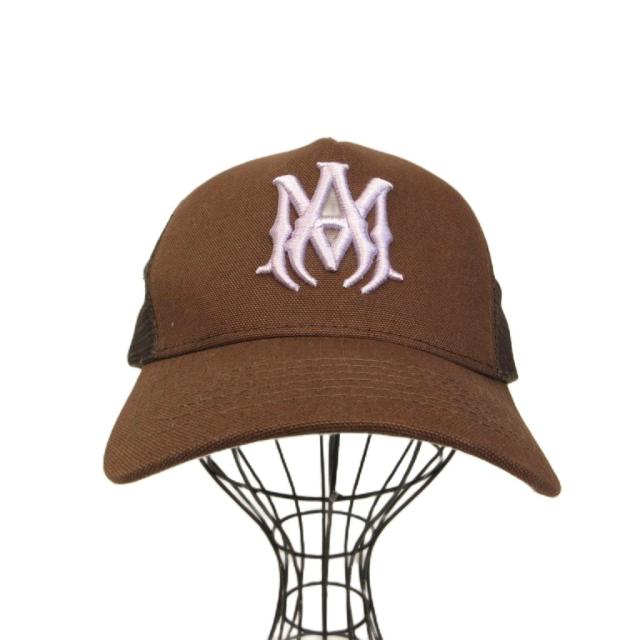 【中古】アミリ AMIRI 極美品 MA TRUCKER HAT エンブロイダリーロゴ キャップ メッシュ 茶 ブラウン メンズ_1
