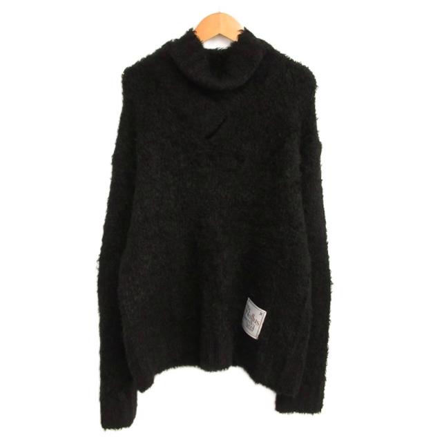 【中古】ヌルス NULLUS DECONSTRUCTED COLLAR MOHAIR KNIT モヘヤニット 2 黒 ブラック NUAW24KNI001-BLK メンズ