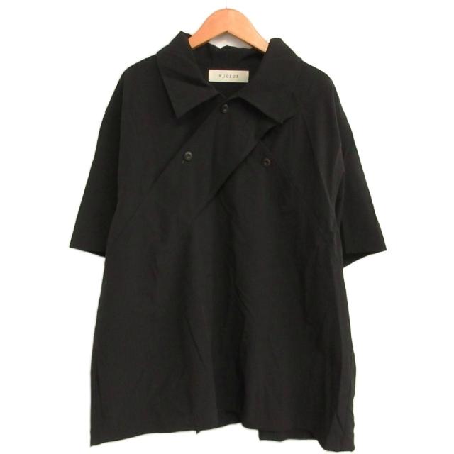 【中古】ヌルス NULLUS 美品 25SS Seersucker Polo SS シャツ 半袖 2 黒 ブラック メンズ