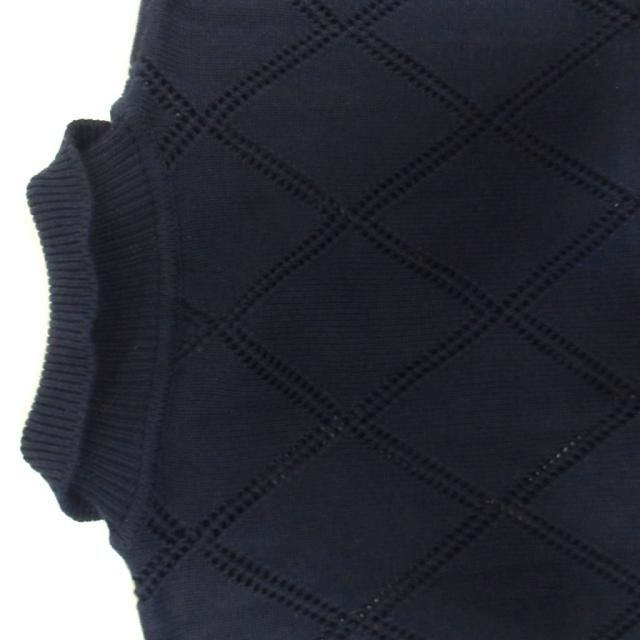 【中古】エゴンラボ EGONlab. DIAMOND KINT POLO ダイアモンド ニットポロ 半袖 M 紺 ネイビー メンズ_5