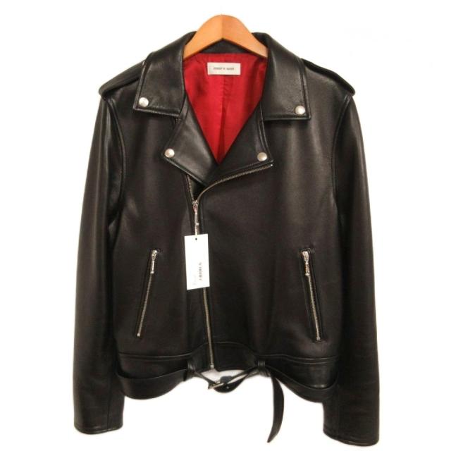 【中古】アーネストダブルベイカー ERNEST W. BAKER 25AW ライダース ジャケット ダブル ラムレザー L 黒 ブラック
