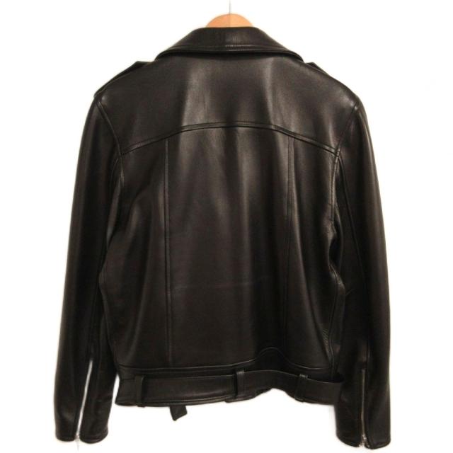 【中古】アーネストダブルベイカー ERNEST W. BAKER 25AW ライダース ジャケット ダブル ラムレザー L 黒 ブラック_1