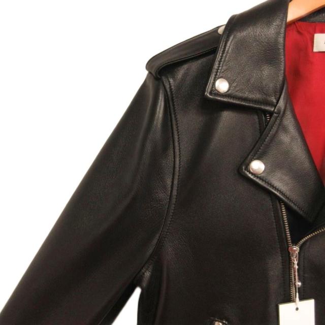 【中古】アーネストダブルベイカー ERNEST W. BAKER 25AW ライダース ジャケット ダブル ラムレザー L 黒 ブラック_3
