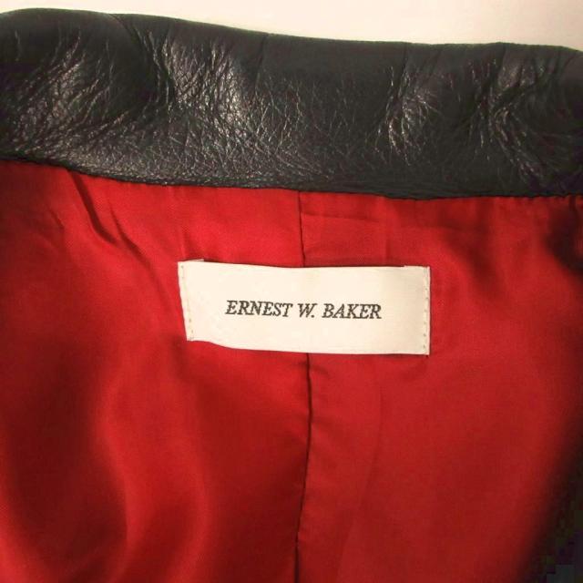 【中古】アーネストダブルベイカー ERNEST W. BAKER 25AW ライダース ジャケット ダブル ラムレザー L 黒 ブラック_6